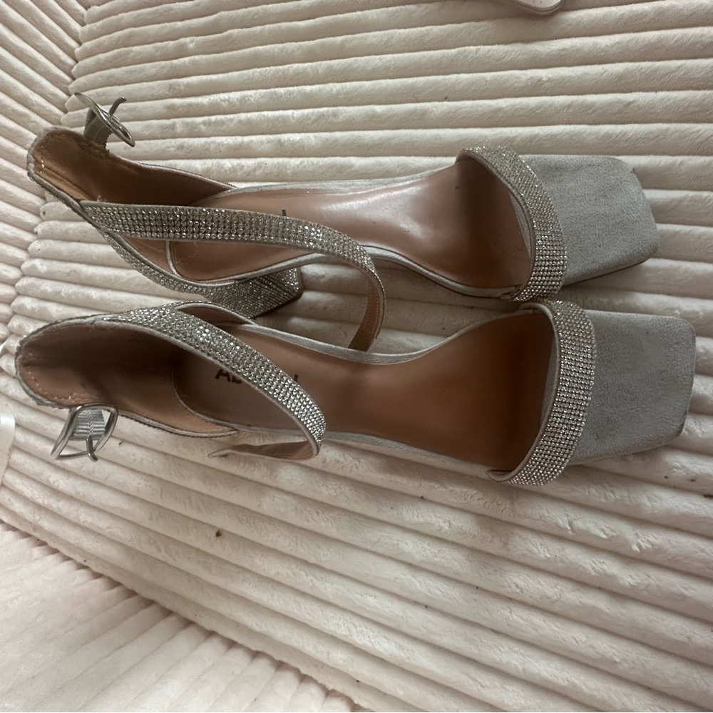 Abound Silver Rhinestone Block Heel Sandal - Picture 6 of 8